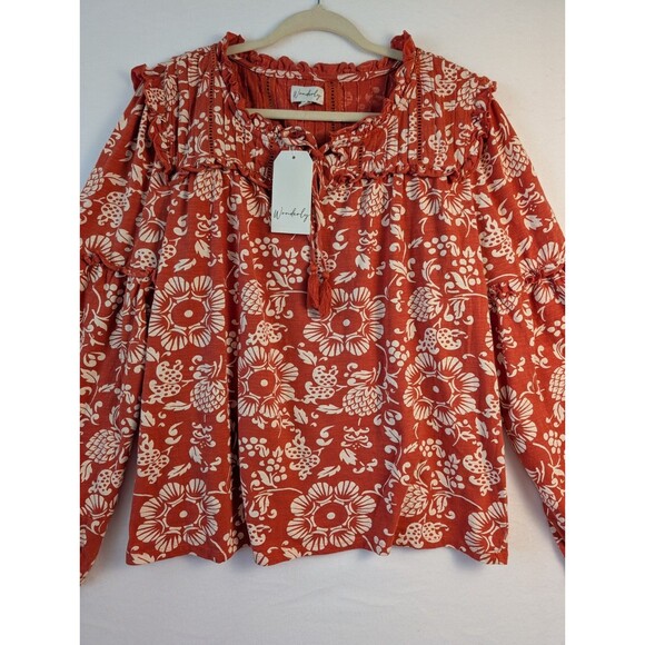 Wonderly Red Floral Blouse - Picture 2 of 7